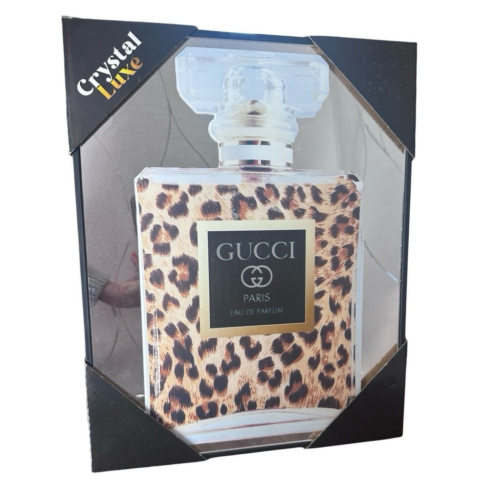 Crystal Luxe Paris Parfum Mirror Wall Hanging 14.25x11.25 Art Decor